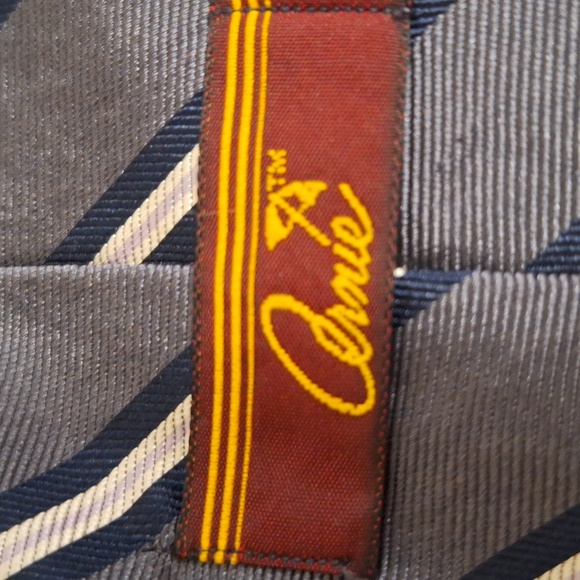 Vintage Arnie 100% silk necktie - gray silver w stripes - Picture 4 of 6